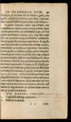 Die Natali Christi. - Die Circumcisionis Domini.