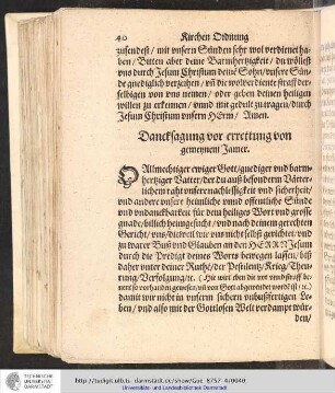 Dancksagung vor errettung von gemeyner Jamer