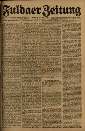 Ausgabe vom Mittwoch, den 26. März 1919.