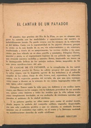 El cantar de un payador