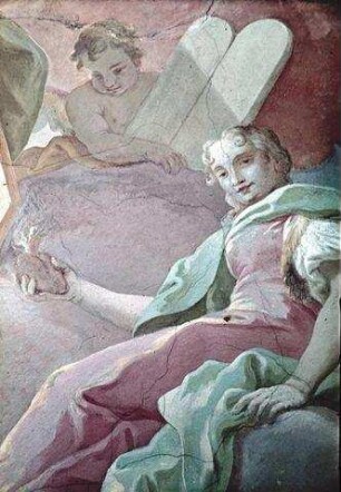 Verherrlichung der heiligen Maria Magdalena, umgeben von den drei theologischen Tugenden