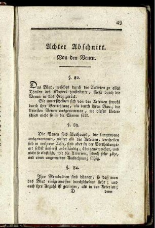 Achter Abschnitt. Von den Venen.