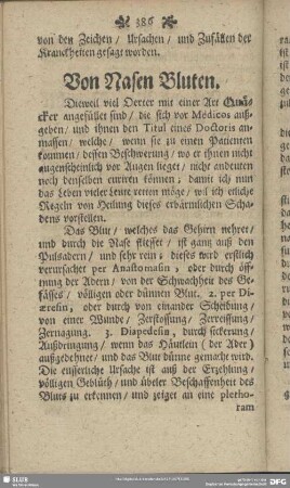 Von Nasen Bluten
