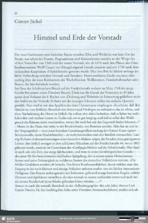 Himmel und Erde der Vorstadt