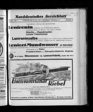 Jahrgang 1926, Hamburg, den 20. Juni 1926, Nummer 25