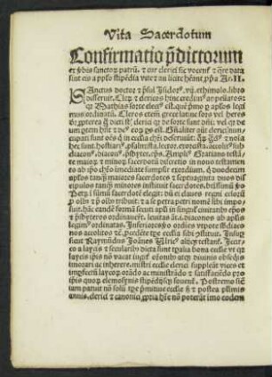 Confirmatio predictorum ex verbis sanctorum patrum ... Ar. II.