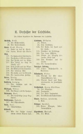 II. Verfasser der Lesestücke