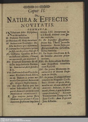 Caput II. De Natura & Effectis Novitatis