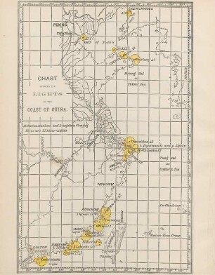 Chart showing the lights on the coast of China