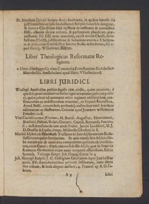 Libri Theologicus Reformatae Religionis.
