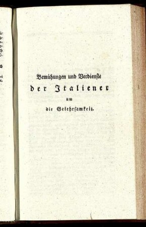 Bemühungen und Verdienste der Italiener um die Gelehrsamkeit.