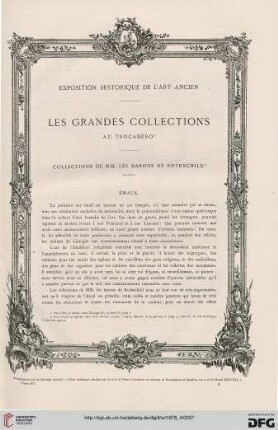 4: Exposition historique de l'art ancien, [2] : Les grandes collections au Trocadéro. Collections de MM. les barons de Rothschild