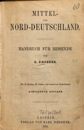 Mittel- und Nord-Deutschland : Handbuch für Reisende