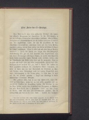 Eine Auto-da-sé-Predigt.