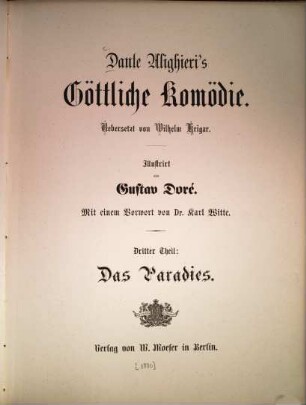 Dante Alighieri's Göttliche Komödie, 3. Das Paradies