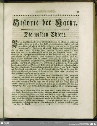 Die wilden Thiere
