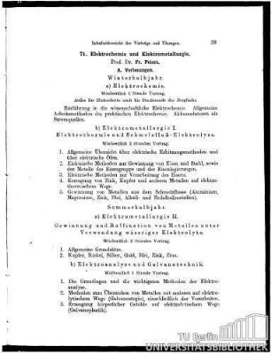 71. Elektrochemie und Elektrometallurgie