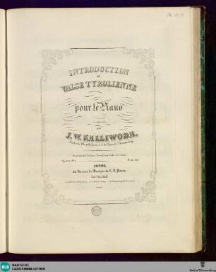 Introduction et valse tyrolienne : pour le piano; op. 205. No. 1