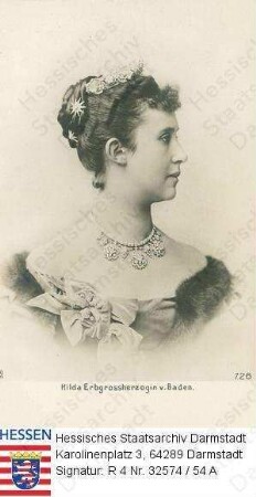 Hilda Großherzogin v. Baden geb. Prinzessin v. Luxemburg (1864-1952) / Porträt, Brustbild