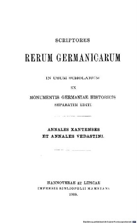 Annales Xantenses et Annales Vedastini