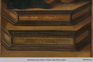 Heiliger Laurentius, Segnender Gottvater in Glorie, heiliger Sebastian und heiliger Zenobius : Heiliger Laurentius