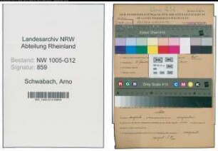 Entnazifizierung Arno Schwabach , geb. 12.01.1909 (Werkmeister)