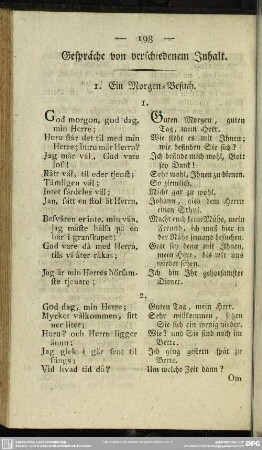 Gespräche von verschiedenem Inhalt