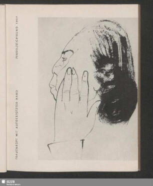 Frauenkopf mit aufgestützter Hand