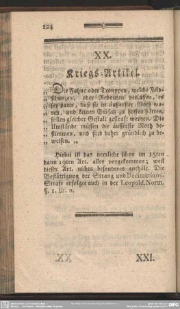 XX. Kriegs-Artikel