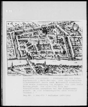 Solothurn: historische Stadtansicht von Süden