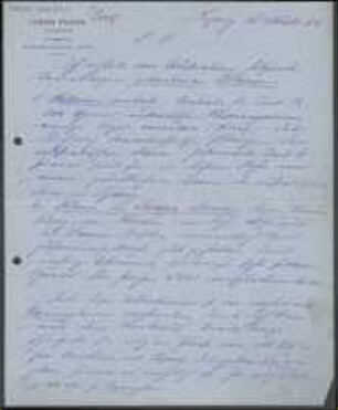 Brief von Albert Prager an Unbekannt