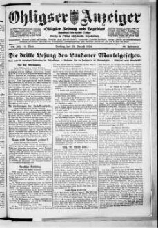 Ohligser Anzeiger : Ohligser Zeitung und Tageblatt ; einzige in Ohligs erscheinende Tageszeitung