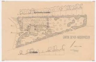Garten Beyer, Niedermeiser: Lageplan mit Ansicht 1:250