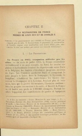 Chapitre II La Restauration en France Règnes de Louis XVIII et Charles X