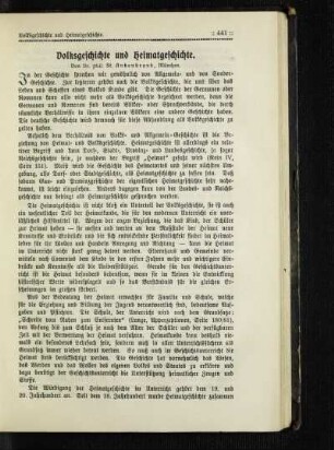 Volksgeschichte und Heimatgeschichte