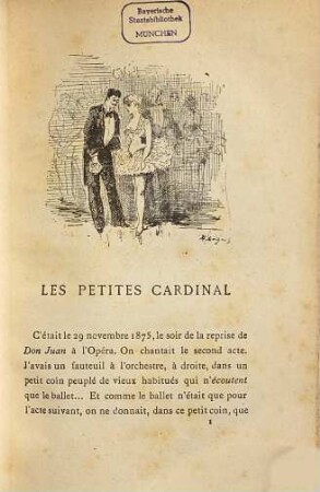 Les petites Cardinal : Madame Canivet. - Le programme de Monsieur Cardinal. - Pauline Cardinal. - Virginie Cardinal. - Le feu f'artifice. - La Pénélope. - Pendant l'émente. - Régénérés. - Un budget parisien. - La boule noire. - À l'opéra. 12 vignettes par Henry Maigrot