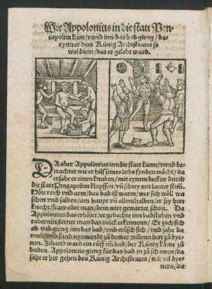 Wie Appolonius in die statt Pentapolim kam ...