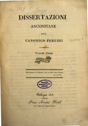 Dissertazioni Anconitane, 1. - IX, 293 S. : 7 Ill.
