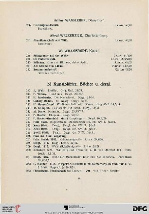 b) Kunstblätter, Bücher u. dergl. (Nr. 243-295)
