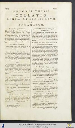 Antonius Thysius: Collatio Legum Atheniensium et Romananarum.