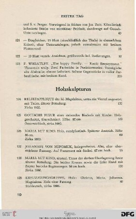 Holzskulpturen (Nr. 124-136)