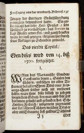 Das vierdte Capitel/ Eben dises wird von 14. biß 1500. fortgesetzet