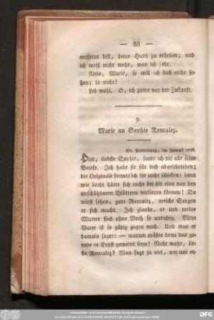 9. Marie an Sophie Roncalez. St. Petersburg, im Junius 1726.