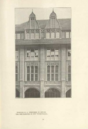 Warenhaus A. Wertheim in Berlin. Teil der Fassade in der Vossstrasse