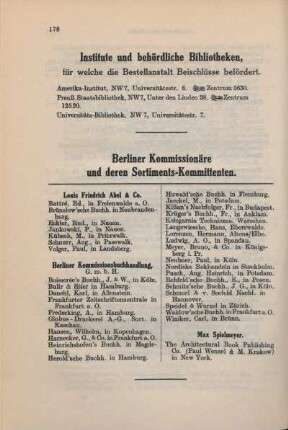 Institute und behördliche Bibliotheken