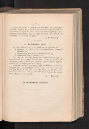 40. Der akademische Gesangverein.