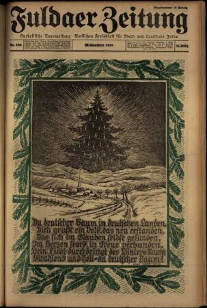 Erste Ausgabe vom Samstag, den 25. Dezember 1937.
