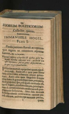 Collectio quinta. Respondente Immanuele Hogel.