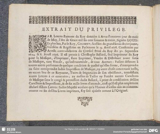 Extrait du privilege
