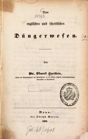 Vom englischen und schottischen Düngerwesen